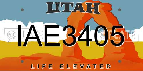 IAE3405 Utah License Plate