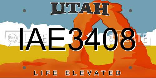 IAE3408 Utah License Plate