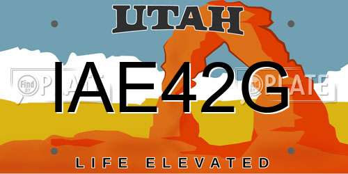IAE42G Utah License Plate