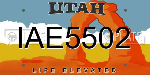 IAE5502 Utah License Plate