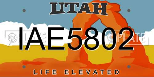 IAE5802 Utah License Plate