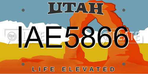 IAE5866 Utah License Plate