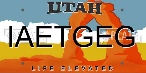 IAETGEG Utah License Plate