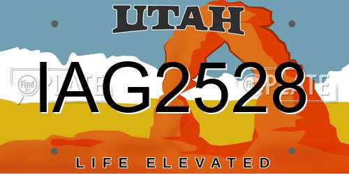IAG2528 Utah License Plate