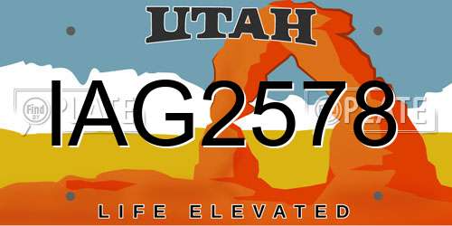 IAG2578 Utah License Plate