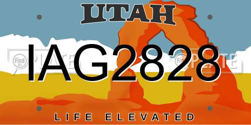 IAG2828 Utah License Plate