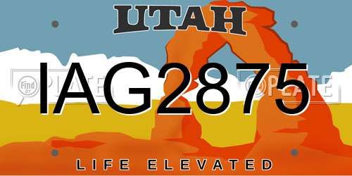 IAG2875 Utah License Plate