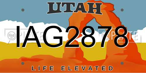 IAG2878 Utah License Plate