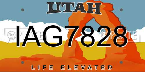 IAG7828 Utah License Plate