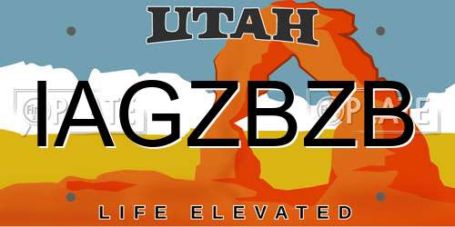IAGZBZB Utah License Plate