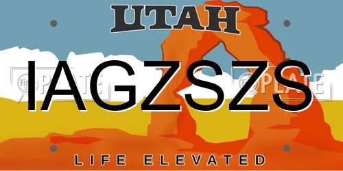 IAGZSZS Utah License Plate