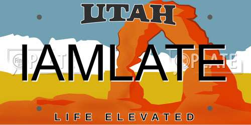 IAMLATE Utah License Plate