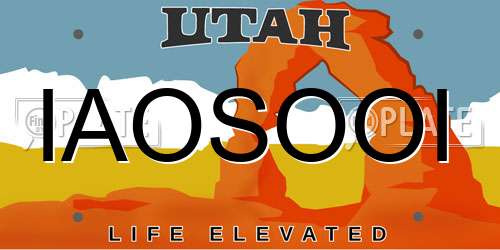 IAOSOOI Utah License Plate