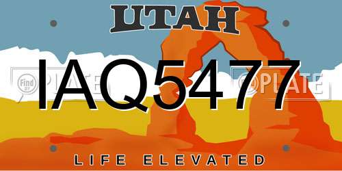 IAQ5477 Utah License Plate