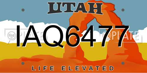 IAQ6477 Utah License Plate