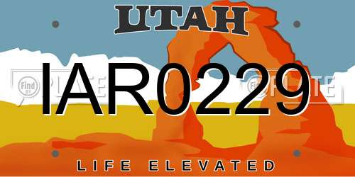 IAR0229 Utah License Plate