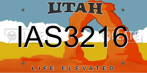 IAS3216 Utah License Plate