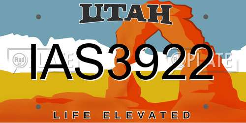IAS3922 Utah License Plate