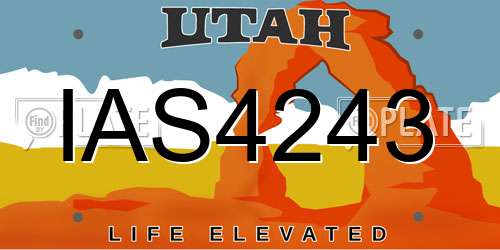 IAS4243 Utah License Plate