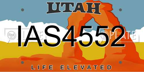 IAS4552 Utah License Plate
