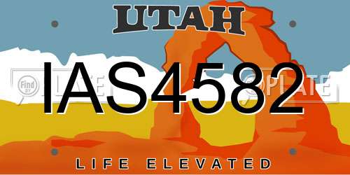 IAS4582 Utah License Plate