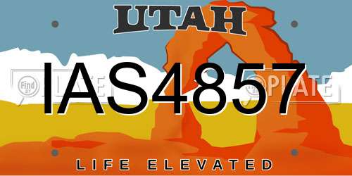 IAS4857 Utah License Plate