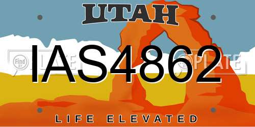 IAS4862 Utah License Plate