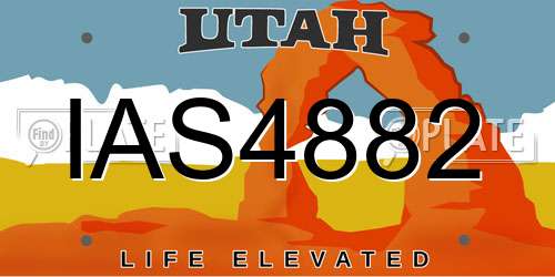 IAS4882 Utah License Plate