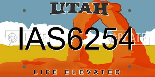 IAS6254 Utah License Plate