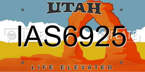 IAS6925 Utah License Plate