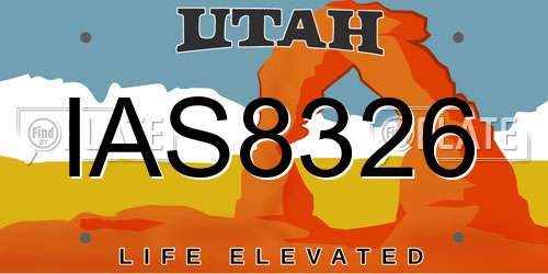 IAS8326 Utah License Plate