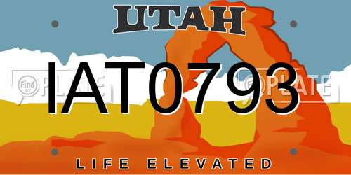IAT0793 Utah License Plate