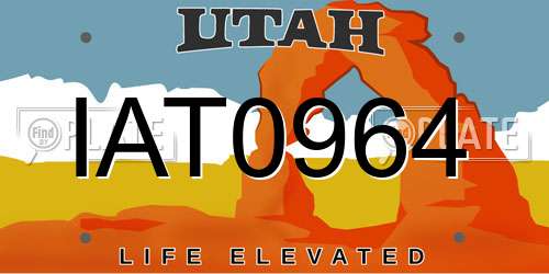 IAT0964 Utah License Plate