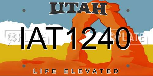 IAT1240 Utah License Plate
