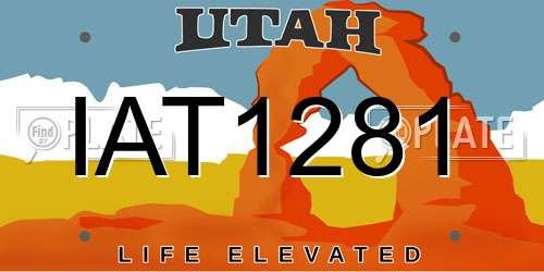 IAT1281 Utah License Plate