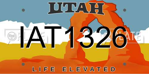 IAT1326 Utah License Plate