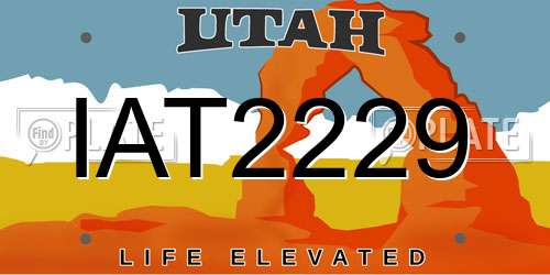 IAT2229 Utah License Plate