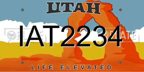 IAT2234 Utah License Plate