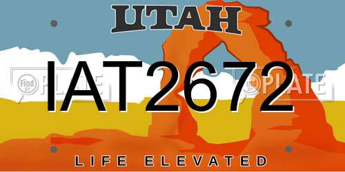 IAT2672 Utah License Plate