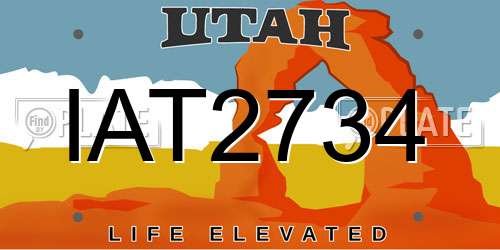 IAT2734 Utah License Plate