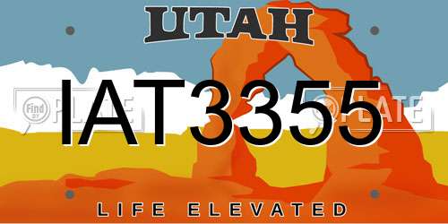 IAT3355 Utah License Plate