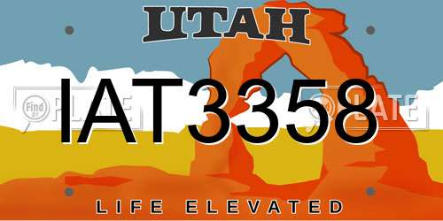 IAT3358 Utah License Plate