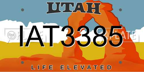 IAT3385 Utah License Plate