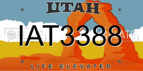 IAT3388 Utah License Plate
