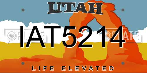 IAT5214 Utah License Plate