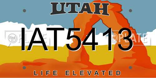 IAT5413 Utah License Plate