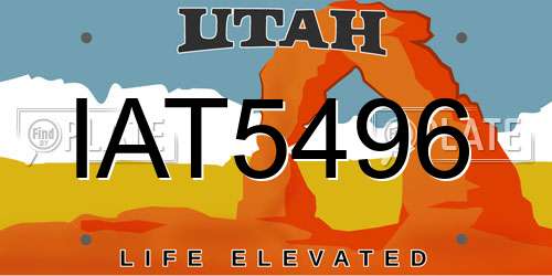 IAT5496 Utah License Plate