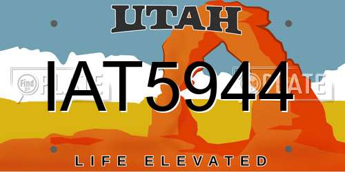 IAT5944 Utah License Plate