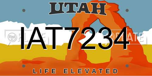 IAT7234 Utah License Plate