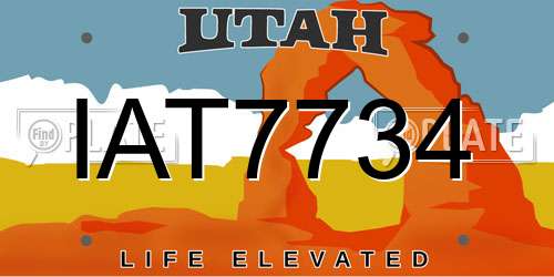IAT7734 Utah License Plate